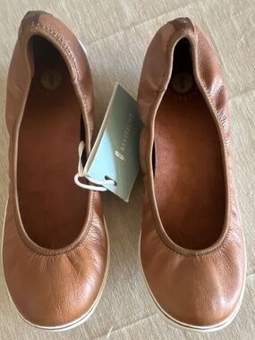 Revitalign Brown Leather Slip On Comfort Flats Womens 9.5